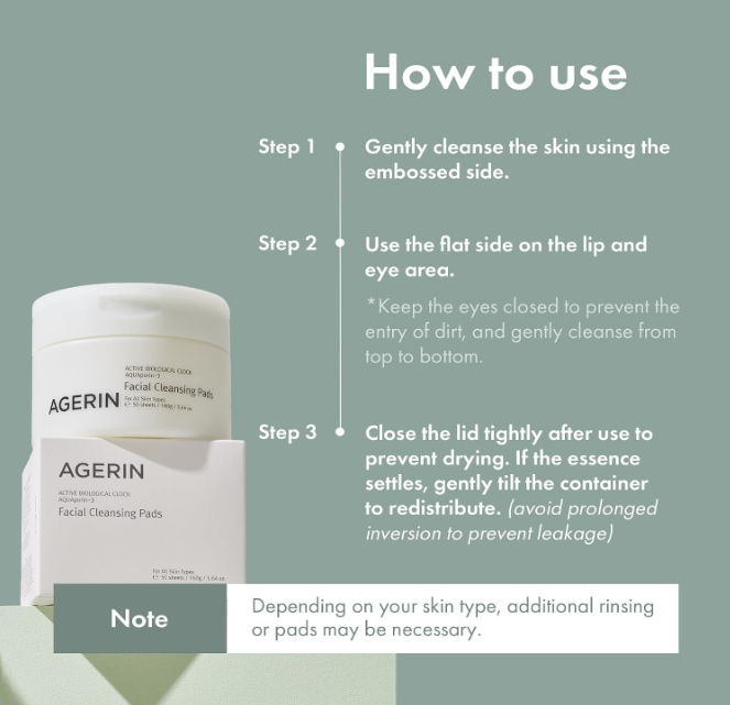 AGERIN Facial Cleansing Pads