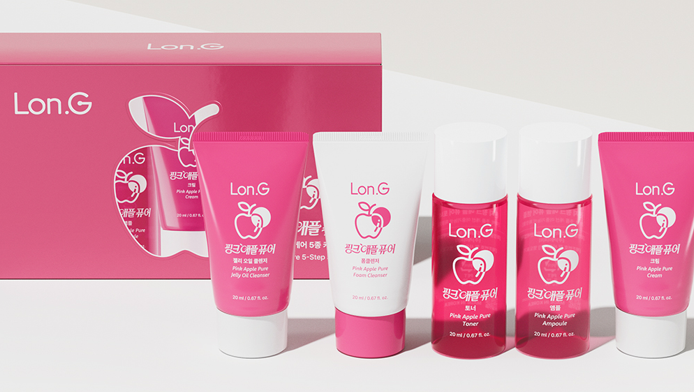 LON.G Pink Apple Pure 5-Step Skincare Travel Set