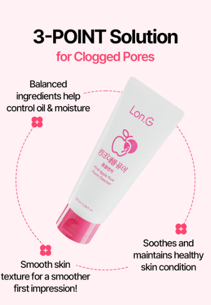 LON.G Pink Apple Pure Foam Cleanser