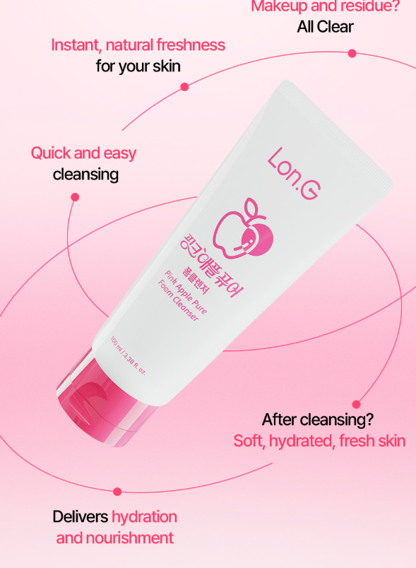 LON.G Pink Apple Pure Foam Cleanser