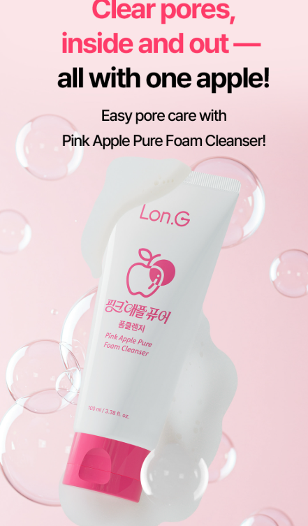 LON.G Pink Apple Pure Foam Cleanser
