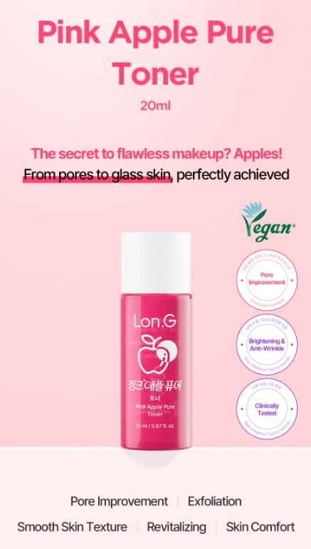 LON.G Pink Apple Pure 5-Step Skincare Travel Set