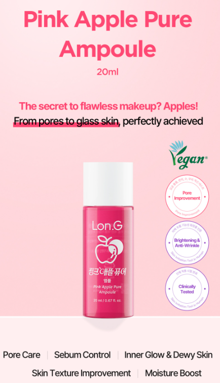 LON.G Pink Apple Pure 5-Step Skincare Travel Set